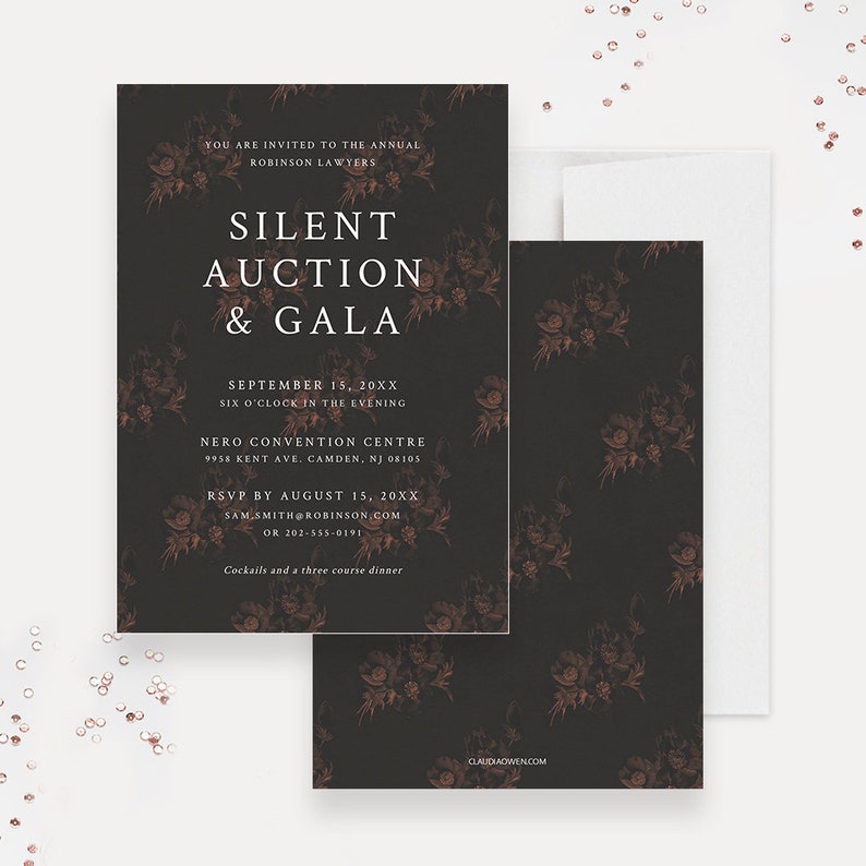 Silent Auction Gala Party Invitation Editable Template Etsy
