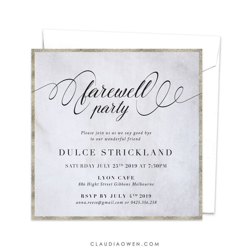 Farewell Party Invitation Goodbye Party Invitation Leaving Etsy