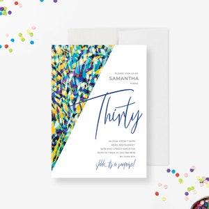It's a Surprise Birthday Party Invitation Card, Colorful Invitation for 30th Birthday Party, Modern Invites for a Thirtieth Birthday