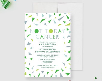 Cancer Survivor Party Invitation Template, Colorful Cancer Fighter Digital Download, Cancer Warrior Printable Invites, Cancer Free Party