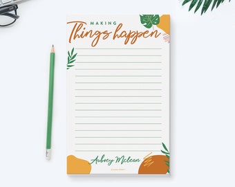 Making Things Happen Inspirational Notepad, Personalized To Do List Planner, Motivational Gift for Women Goal Tracker, Entrepreneur Gift