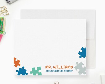 Personalized Special Ed Teacher Note Cards Teacher Stationery Set Back to School Gift Teacher Appreciation Thank You Cards