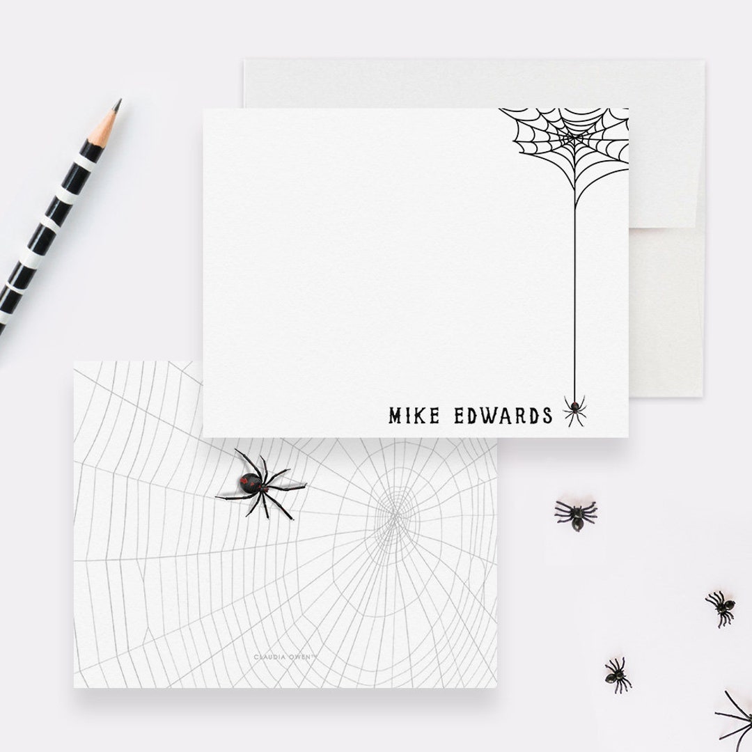 Spider Note Card Personalized Kid's Note Card Set, Boy Gift Stationary ...