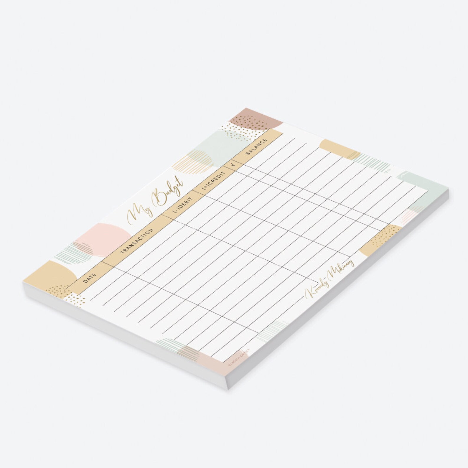 Cash Transaction Tracker Notepad, Checking Transaction Log Budget ...