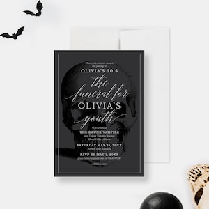 Funeral for my Youth Party Invitation Template, Funeral for My 20s, Funny 30th 40th 50th Birthday Invitation Digital Download