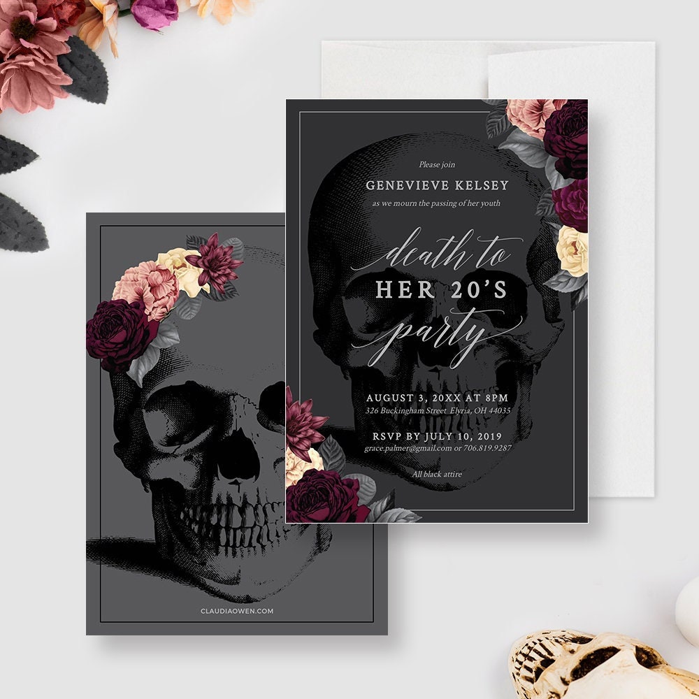 Death to My 20s Party Invitation 30th Birthday Funeral for