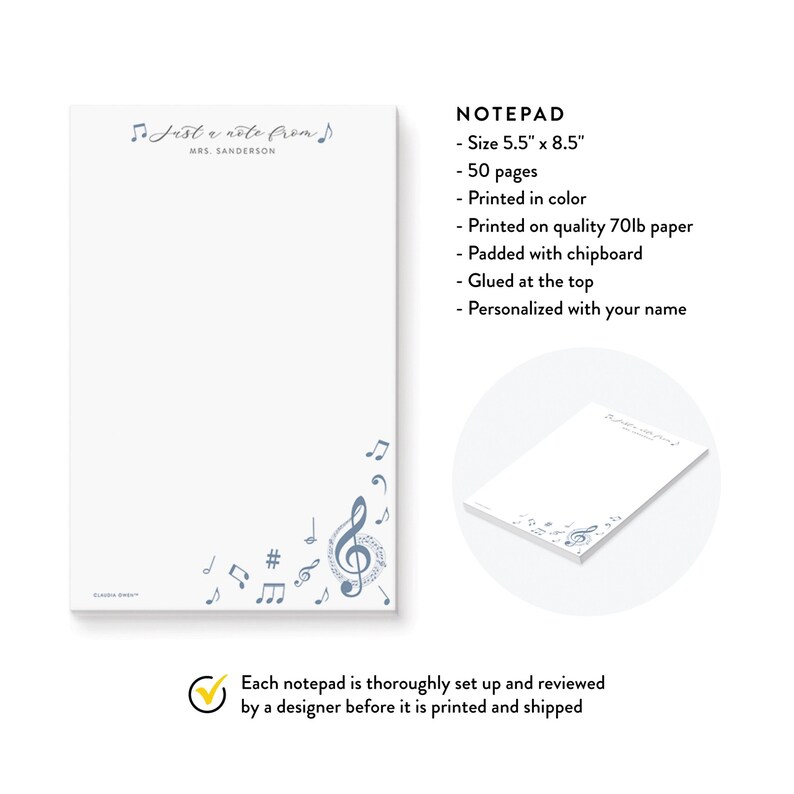 Music Notepad, Music Teacher to Do List Notepad, Music Lover Pad ...