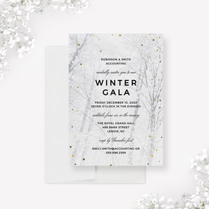 Winter-Gala-Party-Einladung Vorlage, Winter-Wunderland-Digital-Download, Winter-Geburtstag lädt ein, Winterszene druckbare Karten
