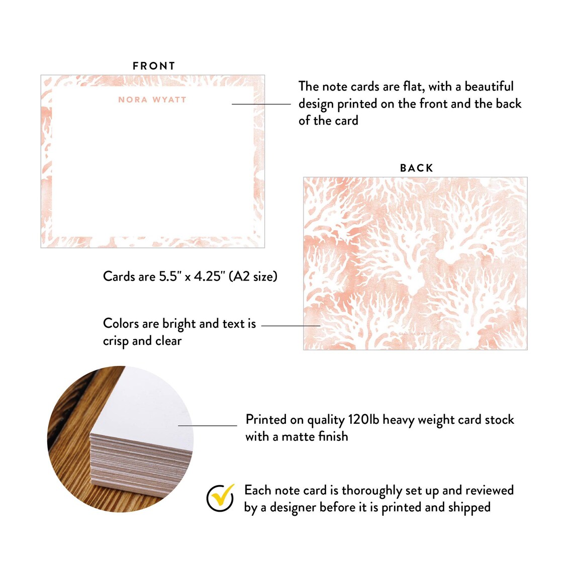 Coral Reef Note Card Set Personalized Ocean Stationery Nature Inspired ...