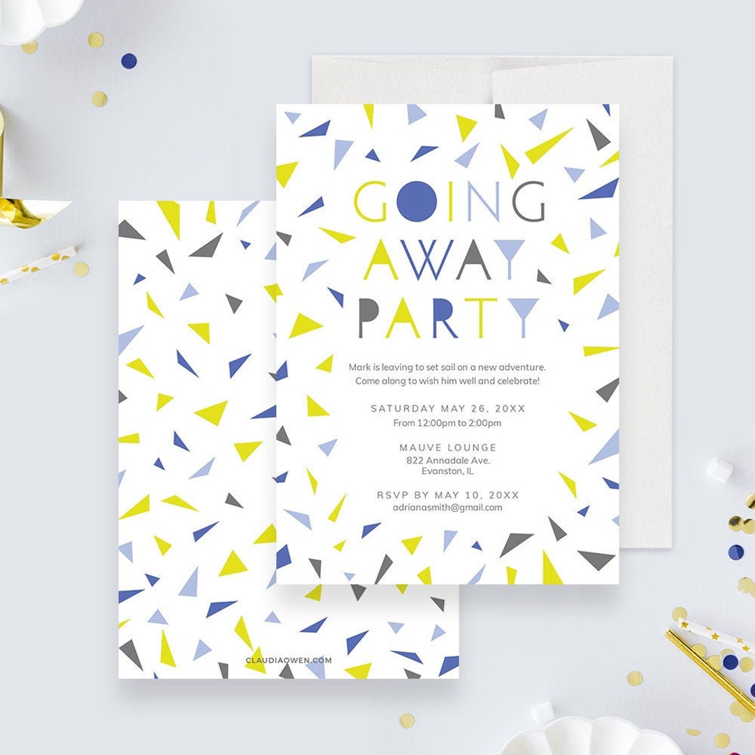 Going Away Party Invitation Template, Colorful Farewell Party Editable ...