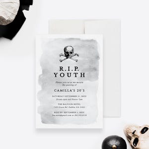 RIP Youth Invitation Editable Template, RIP 20s Death To My 20s, Funeral for my Youth 30th Birthday Digital Download, Rest in Peace