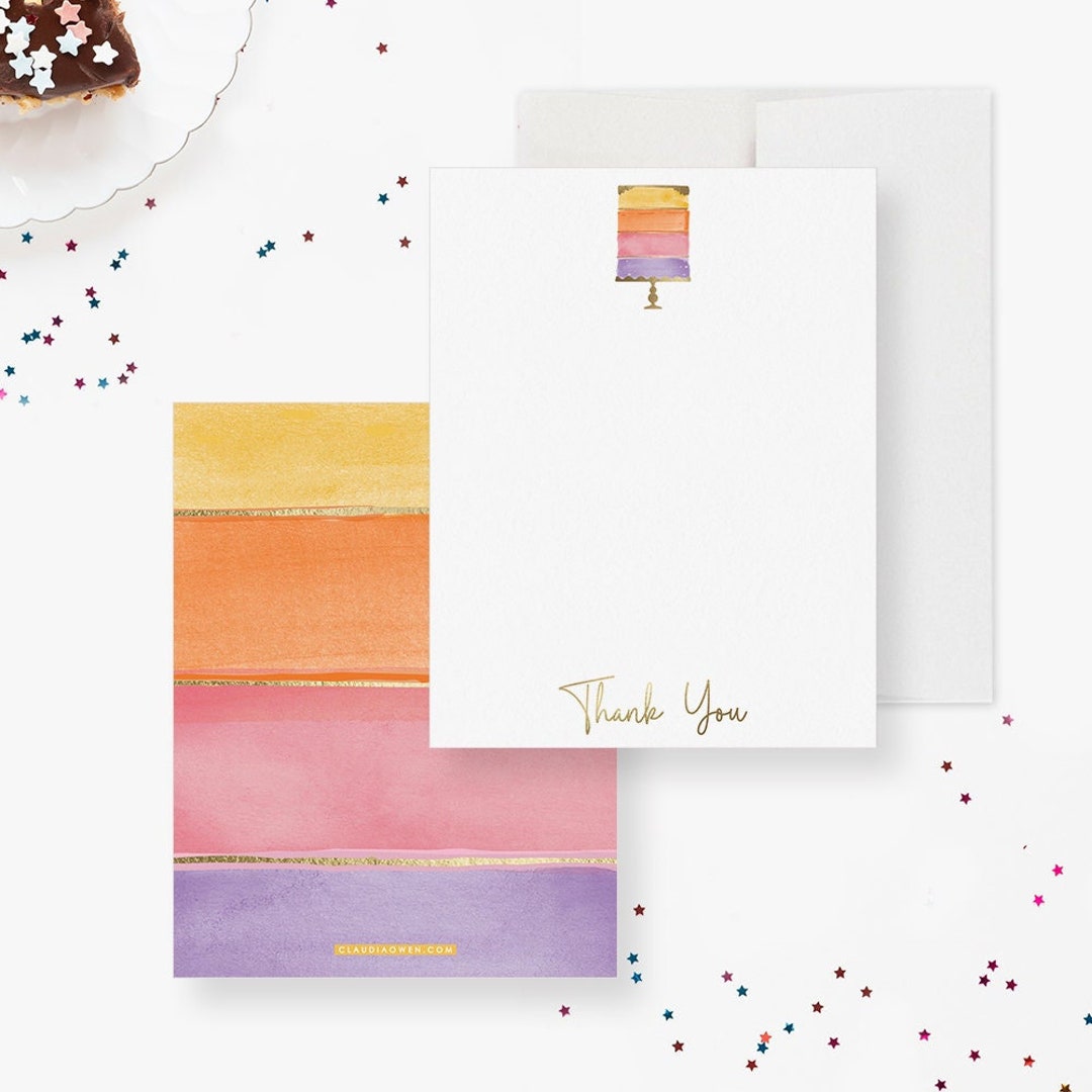 Birthday Cake Thank You Cards Cake Decorating Party Note - Etsy