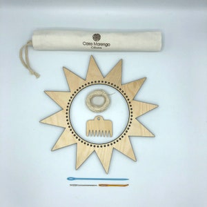 Sun loom, Circular loom, Sun, wall decor, weaving kit, weaving loom, DIY, loom, home decor