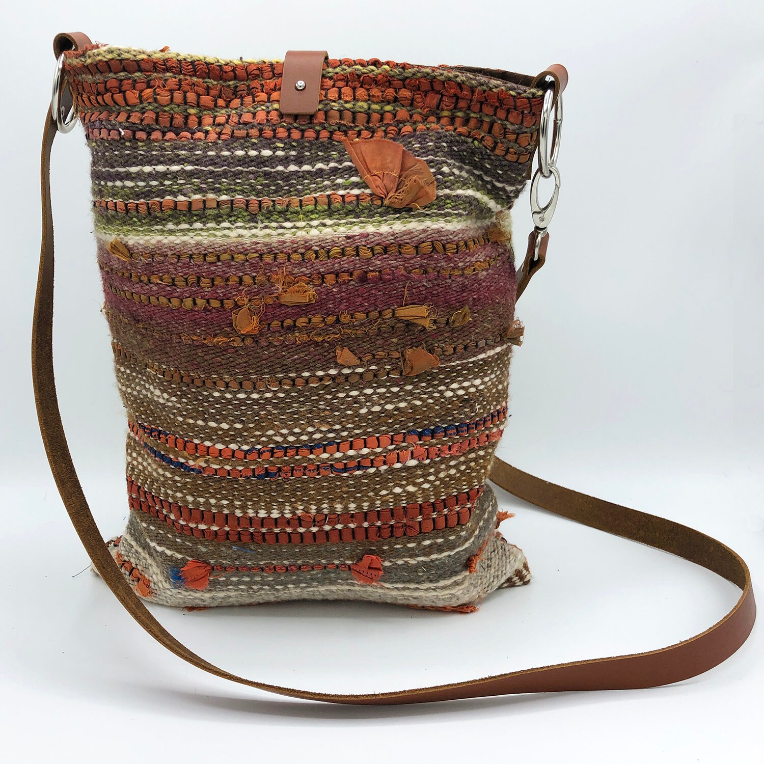 Cross body bag shoulder bag handwoven leather handle purse Etsy