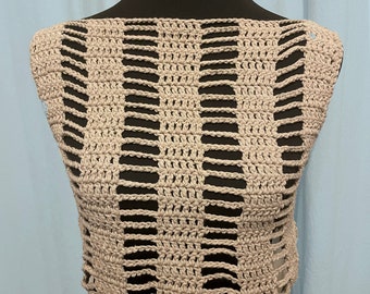 Crochet cotton crop top, Layering top, Handmade