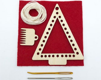 Ornament weaving loom, weaving loom, DIY, loom, mini loom, ornament kit, Christmas