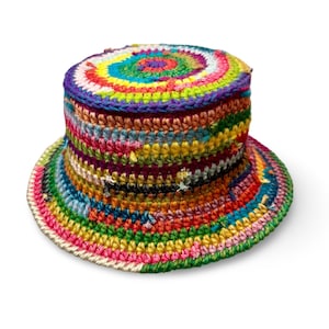 Bucket Hat, Scrappy Bucket Hat, Crochet Bucket Hat