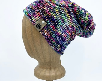 The Rebel Beanie, Hand Dyed, Merino, Slouchy Beanie, Knit Beanie