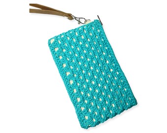 Marengo Crochet Wristlet, clutch purse, zipper pouch, purse