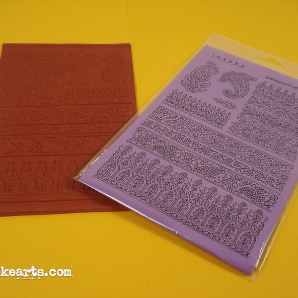 Paisley Patterns / Invoke Arts Collage Rubber Stamps / Unmounted Stamp Set