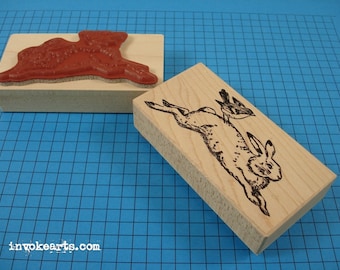 Hoppin' Along Stamp / Invoke Arts Collage Rubber Stamp