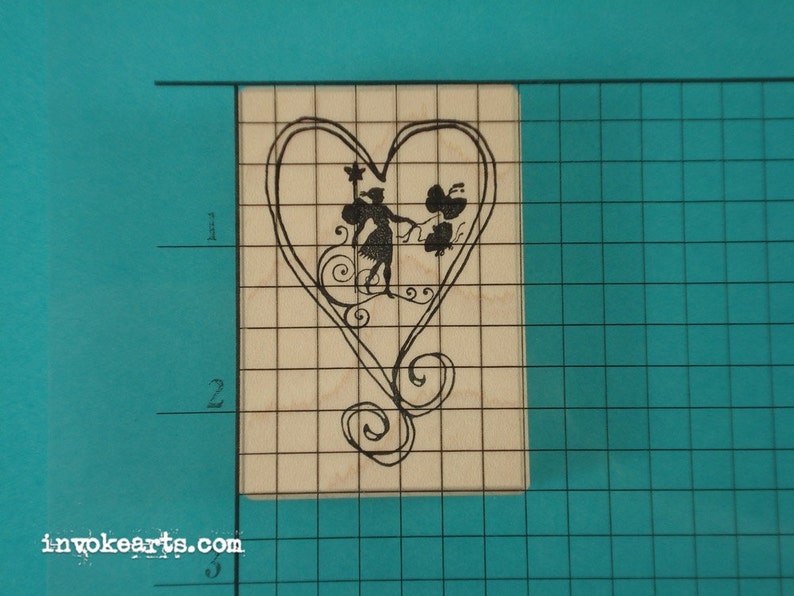 Faerie Heart Stamp Invoke Arts Collage Rubber Stamps