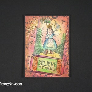 Bee Girl Tag Stamp / Invoke Arts Collage Rubber Stamps image 3