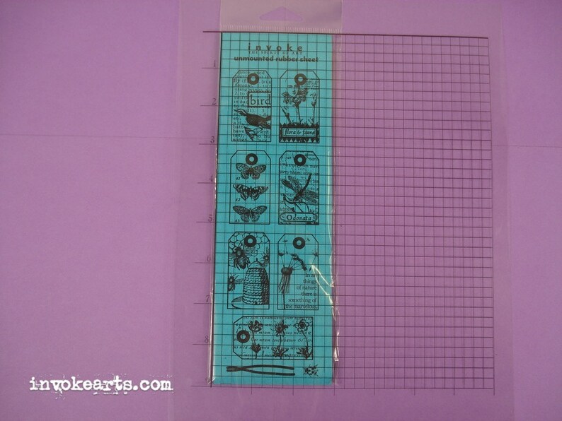 Nature Tags Invoke Arts Collage Rubber Stamps Unmounted Stamp Set