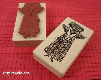 Catrina Doll Stamp / Invoke Arts Collage Rubber Stamps