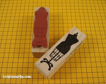 Mini Solid Dressform Stamp / Invoke Arts Collage Rubber Stamps