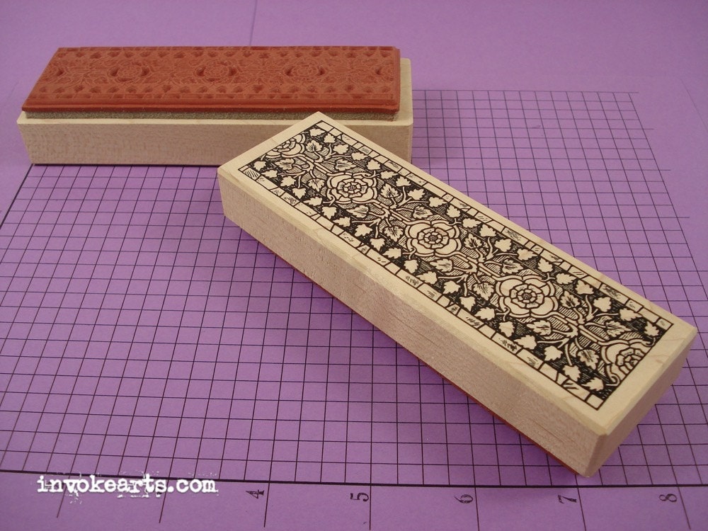 Classic Rubber Stamp, Flower Border and Custom Text Ink Stamp, Custom Wood  Stamp, Personalized Business Card Stamp 