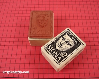 Mona Post Stamp / Postoid / Invoke Arts Collage Rubber Stamps