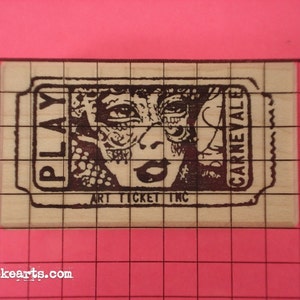 Carnevale Ticket Stamp / Invoke Arts Collage Rubber Stamps image 2