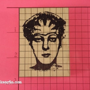 Lula Face Stamp / Invoke Arts Collage Rubber Stamps image 2