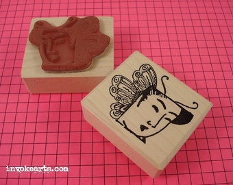Geisha Butterfly Stamp / Invoke Arts Collage Rubber Stamps
