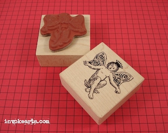 Crowned Pixie Stamp / Invoke Arts Collage Rubber Stamps