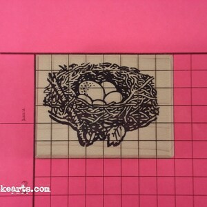 Bird's Nest Stamp / Invoke Arts Collage Rubber Stamps image 2