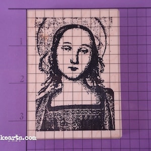 Mary with Halo Stamp / Invoke Arts Collage Rubber Stamps image 2