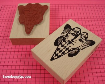 Diamond Heart Face Stamp / Invoke Arts Collage Stamps