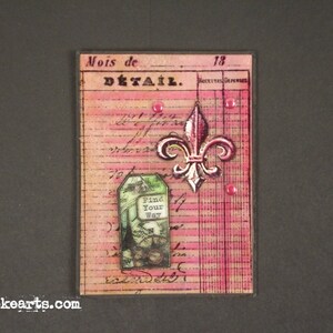 Paris Ledger ATC / Invoke Arts Collage Rubber Stamps / Unmounted Stamp image 3