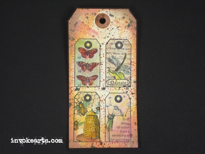 Nature Tags Invoke Arts Collage Rubber Stamps Unmounted Stamp Set