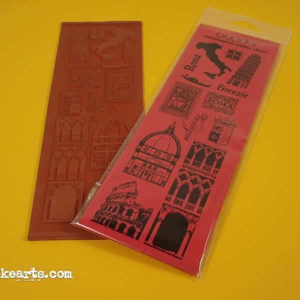 Elementi Italia Italy Travel /  Invoke Arts Collage Rubber Stamps / Unmounted Stamp Set