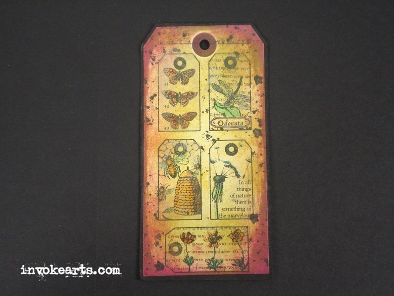 Nature Tags Invoke Arts Collage Rubber Stamps Unmounted Stamp Set