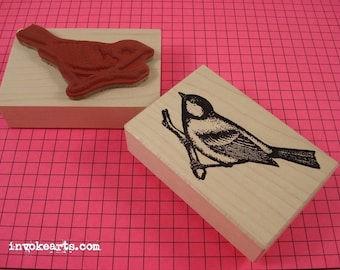 Wren Bird Stamp / Invoke Arts Collage Rubber Stamps