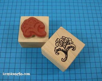 Paisley Rosette Stamp 1 / Invoke Arts Collage Rubber Stamps