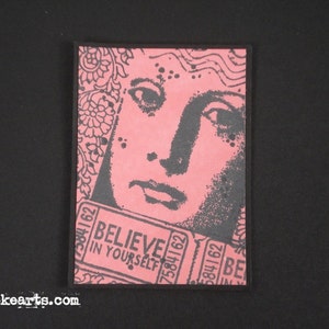 Believe Ticket Stamp / Invoke Arts Collage Rubber Stamps image 5
