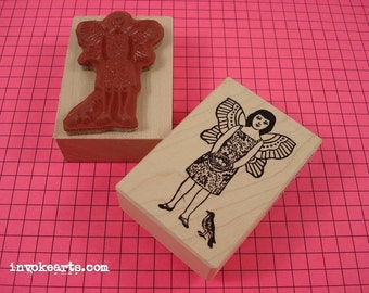 Fairy Girl 2 Stamp / Invoke Arts Collage Rubber Stamps