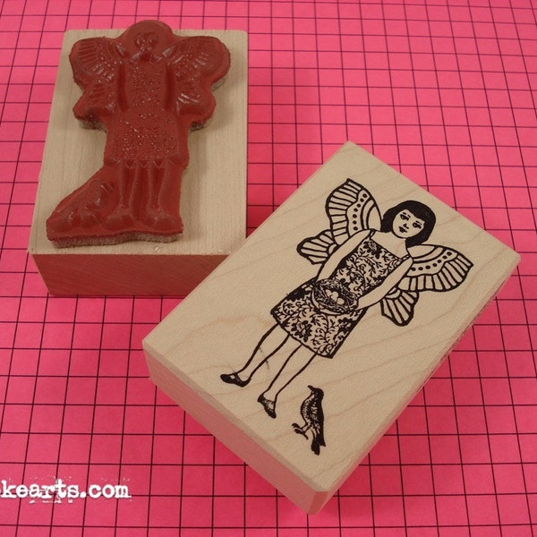 Fairy Girl 2 Stamp / Invoke Arts Collage Rubber Stamps