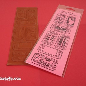 Art Tickets / Invoke Arts Collage Rubber Stamps / Unmounted Stamp Set image 1