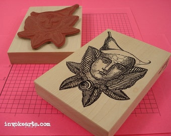 Lily Flower Stamp / Invoke Arts Collage Rubber Stamps